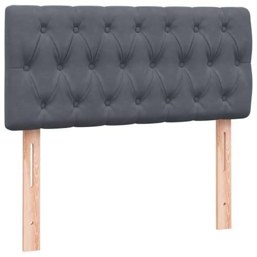 Box Spring krevet s madracem tamno sivi 80x210 cm baršun - Tamno siva 80 x 210 cm Dizajn s gumbima Cijena