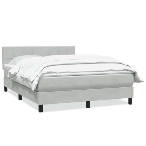Krevet s oprugama i madracem svjetlosivi 140x220 cm baršunasti - Svjetlosiva 140 x 220 cm Blok s kvadratima Cijena