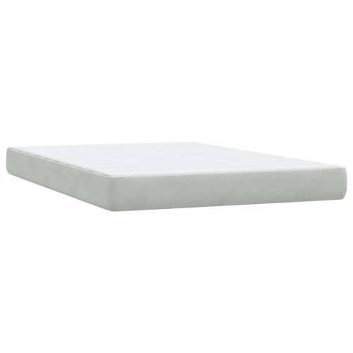 Krevet s oprugama i madracem svjetlosivi 140x220 cm baršunasti - Svjetlosiva 140 x 220 cm Blok s kvadratima Cijena