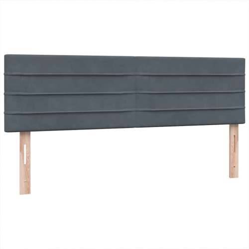 Box spring krevet s madracem tamnosivi 140x210 cm baršunasti - Tamno siva 140 x 210 cm vodoravne pruge Cijena
