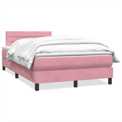 Box Spring krevet s madracem ružičasti 120x220 cm samt - Ružičasta 120 x 220 cm vodoravne pruge Cijena