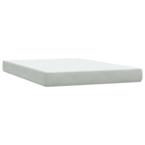 Krevet s oprugama i madracem svjetlosivi 140x220 cm baršunasti - Svjetlosiva 140 x 220 cm gumbi Cijena