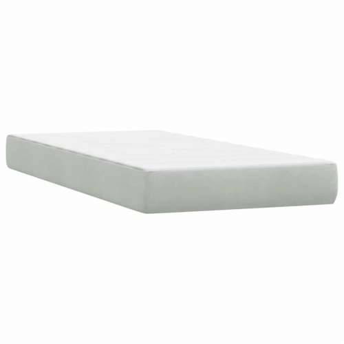 Box Spring krevet s madracem svijetlo sivi 90x220 cm baršun - 90 x 220 cm vodoravne pruge Svjetlosiva Cijena