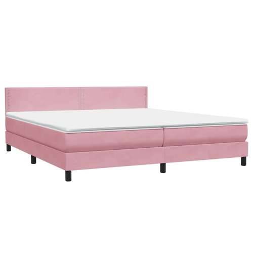 Box Spring krevet s madracem ružičasti 200x210 cm samt - Ružičasta 200 x 210 cm Obično s čavlima Cijena