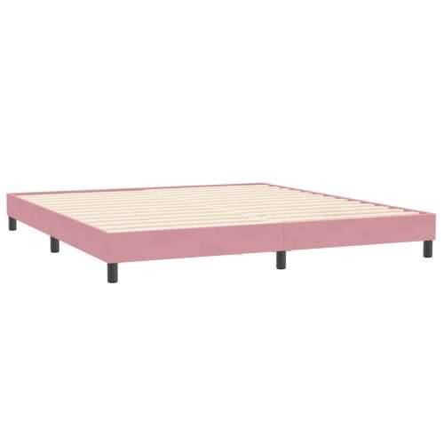 Box Spring krevet s madracem ružičasti 200x210 cm samt - Ružičasta 200 x 210 cm Obično s čavlima Cijena