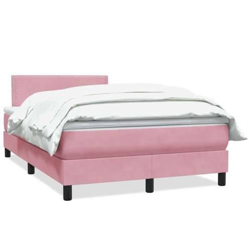 Box Spring krevet s madracem ružičasti 120x220 cm samt - Ružičasta 120 x 220 cm Obično s čavlima Cijena