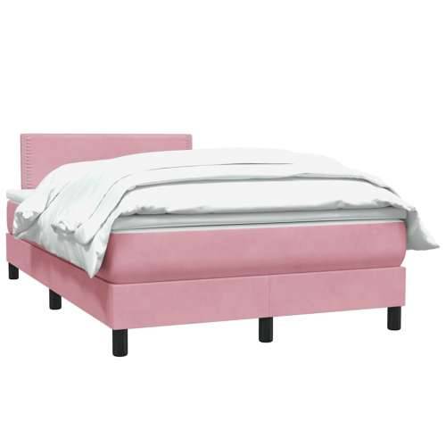 Box Spring krevet s madracem ružičasti 120x220 cm samt - Ružičasta 120 x 220 cm Obično s čavlima Cijena