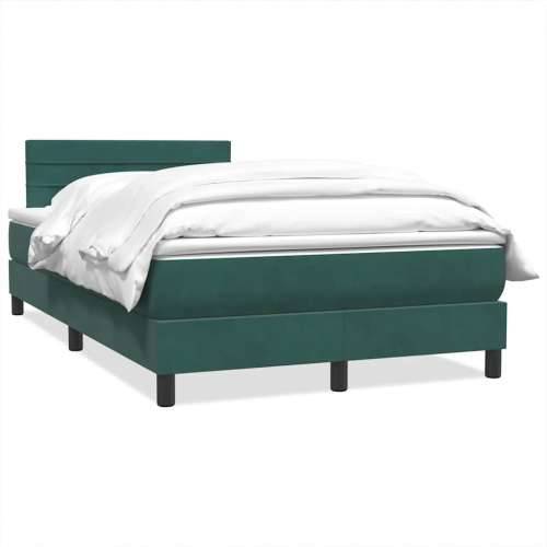 Box spring krevet s madracem tamnozeleni 120x210 cm baršunasti - Tamnozelena 120 x 210 cm vodoravne pruge Cijena