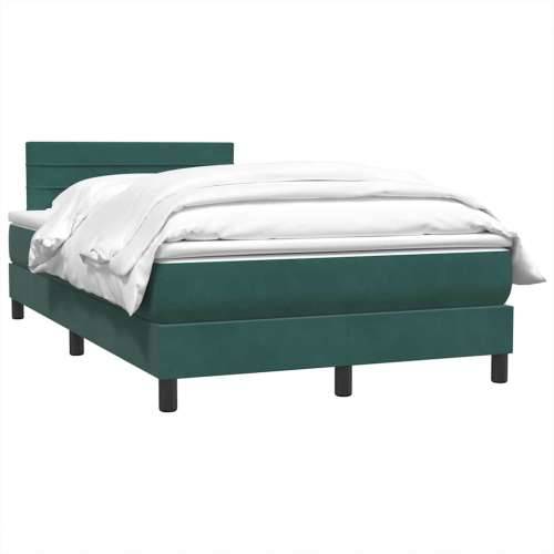 Box spring krevet s madracem tamnozeleni 120x210 cm baršunasti - Tamnozelena 120 x 210 cm vodoravne pruge Cijena