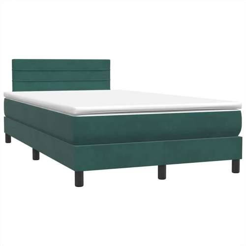 Box spring krevet s madracem tamnozeleni 120x210 cm baršunasti - Tamnozelena 120 x 210 cm vodoravne pruge Cijena