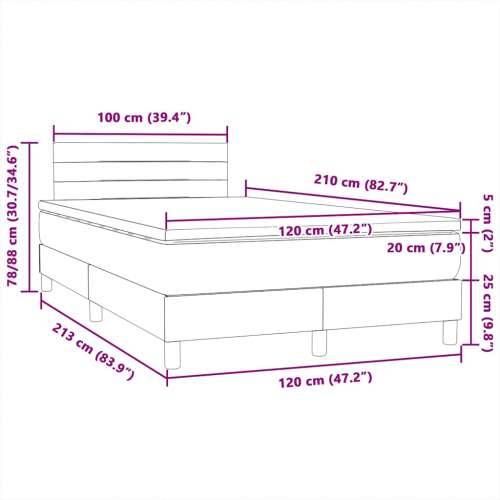 Box spring krevet s madracem tamnozeleni 120x210 cm baršunasti - Tamnozelena 120 x 210 cm vodoravne pruge Cijena