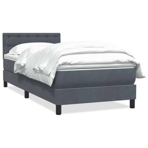 Box spring krevet s madracem tamnosivi 80 x 220 cm baršunasti - Tamno siva 80 x 220 cm gumbi Cijena