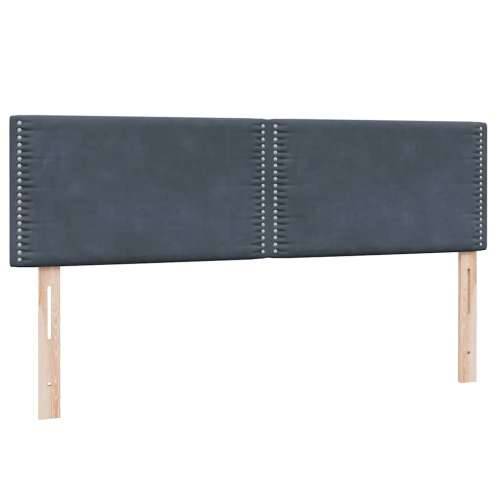 Box spring krevet s madracem tamnosivi 140x210 cm baršunasti - Tamno siva 140 x 210 cm Obično s čavlima Cijena