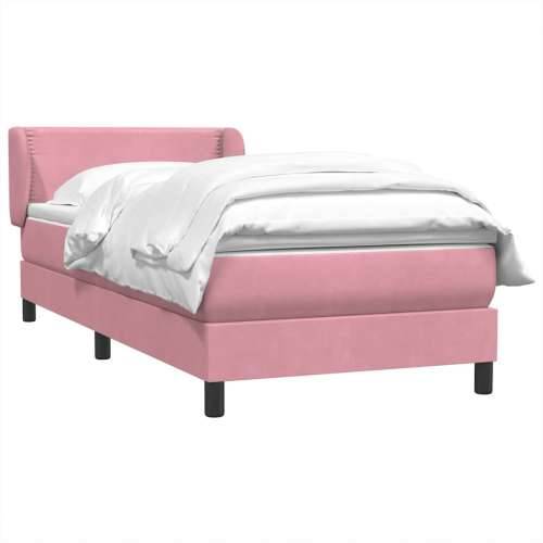 Box spring krevet s madracem ružičasti 80 x 220 cm baršunasti - Ružičasta 80 x 220 cm Obično s čavlima Cijena