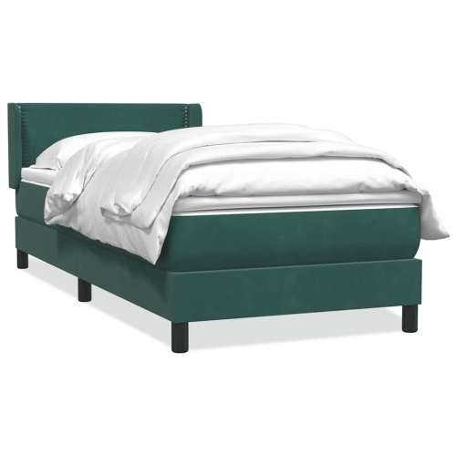 Box Spring krevet s madracem tamnozeleni 90x220 cm baršun - Tamnozelena 90 x 220 cm Obično s čavlima Cijena