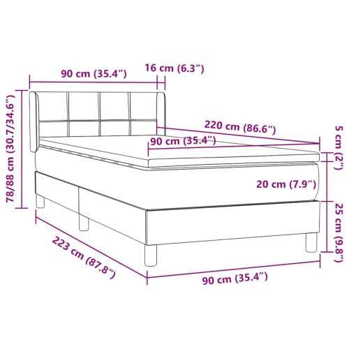 Box Spring krevet s madracem tamnozeleni 90x220 cm baršun - Tamnozelena 90 x 220 cm Blok s kvadratima Cijena