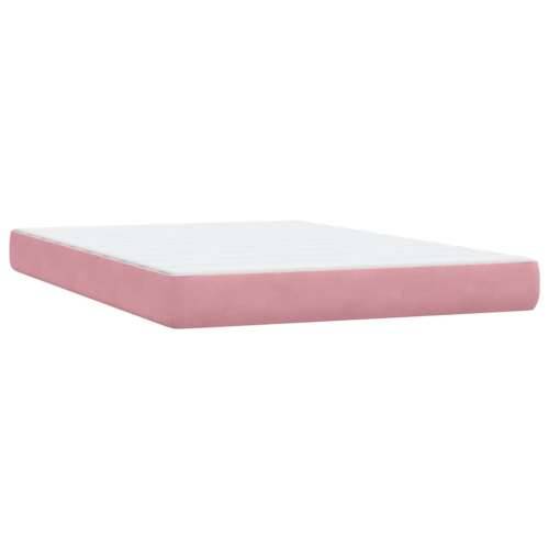 Box spring krevet s madracem ružičasti 90x220 cm baršunasti - Ružičasta 90 x 220 cm Blok s kvadratima Cijena