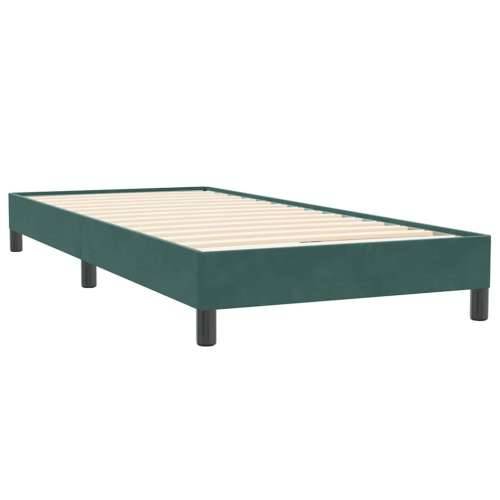 Box Spring krevet s madracem tamnozeleni 90x220 cm baršun - 90 x 220 cm vodoravne pruge Tamnozelena Cijena
