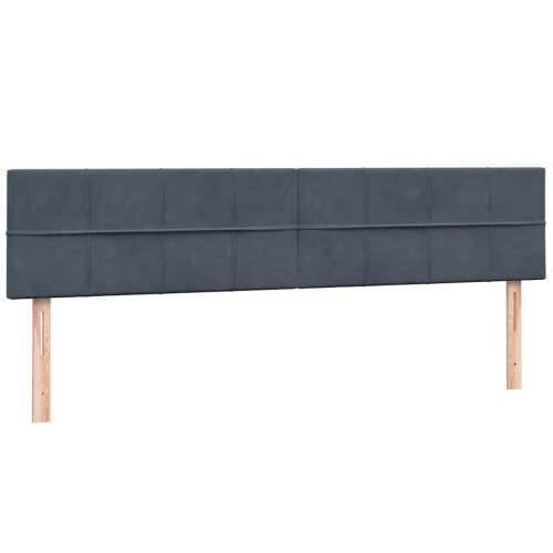 Box spring krevet s madracem tamnosivi 200x210 cm baršunasti - Tamno siva 200 x 210 cm Blok s kvadratima Cijena