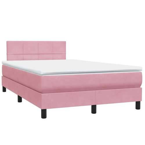 Box Spring krevet s madracem ružičasti 120x220 cm samt - Ružičasta 120 x 220 cm Blok s kvadratima Cijena