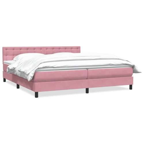 Box Spring krevet s madracem ružičasti 200x210 cm samt - Ružičasta 200 x 210 cm gumbi Cijena