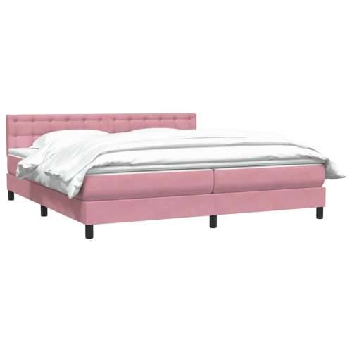 Box Spring krevet s madracem ružičasti 200x210 cm samt - Ružičasta 200 x 210 cm gumbi Cijena
