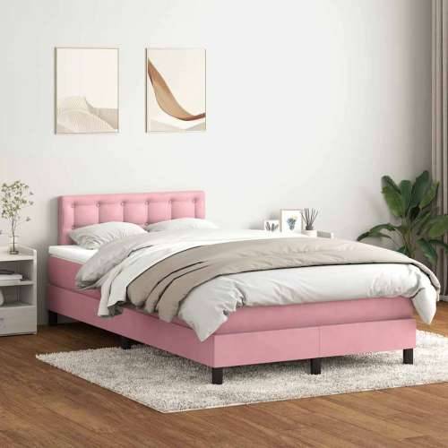 Box Spring krevet s madracem ružičasti 120x220 cm samt - Ružičasta 120 x 220 cm gumbi Cijena