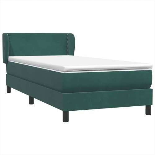 Box Spring krevet s madracem tamnozeleni 80x220 cm baršun - Tamnozelena 80 x 220 cm Obično s čavlima Cijena