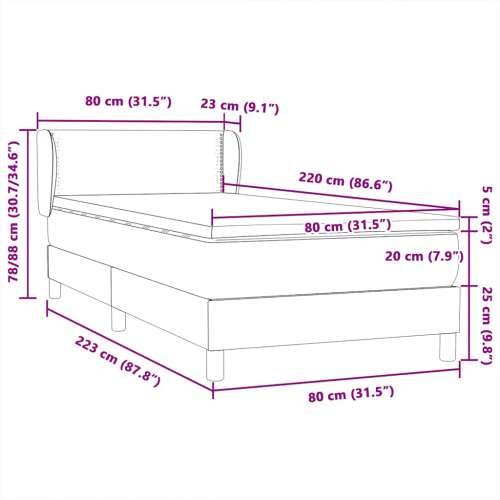 Box Spring krevet s madracem tamnozeleni 80x220 cm baršun - Tamnozelena 80 x 220 cm Obično s čavlima Cijena