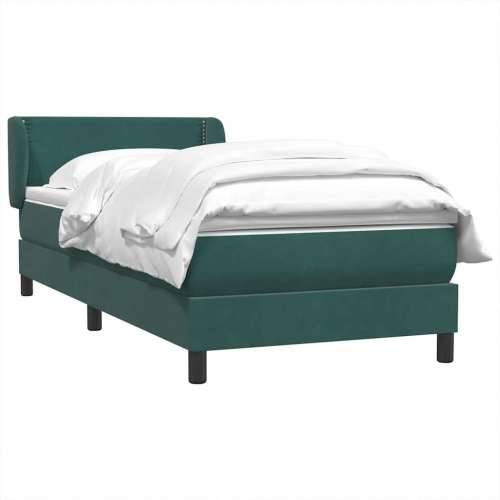 Box Spring krevet s madracem tamnozeleni 90x220 cm baršun - Tamnozelena 90 x 220 cm Obično s čavlima Cijena