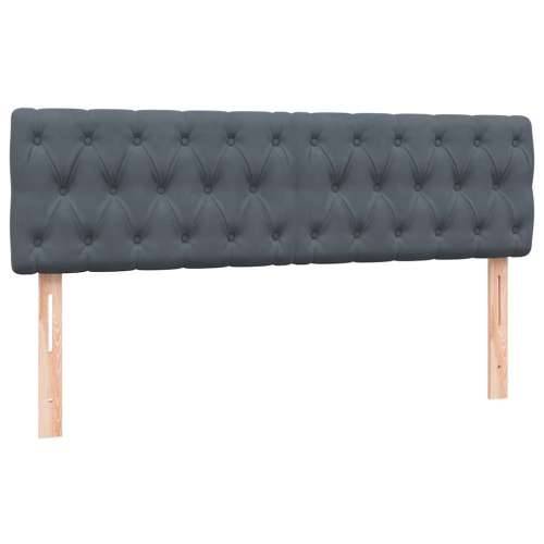 Box spring krevet s madracem tamnosivi 140x210 cm baršunasti - Tamno siva 140 x 210 cm Dizajn s gumbima Cijena
