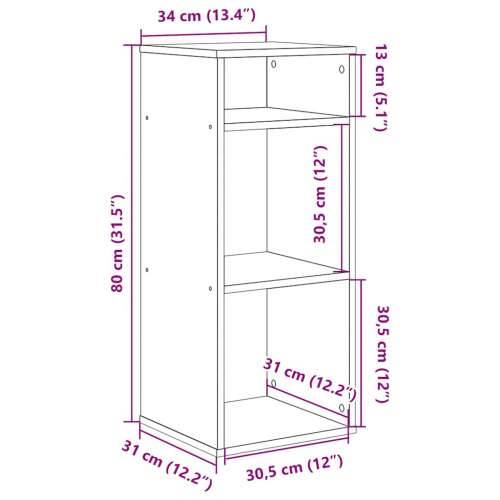 Ormarić za knjige boja drva 34x31x80 cm konstruirano drvo - Staro drvo 34 x 31 x 80 cm 1 Cijena