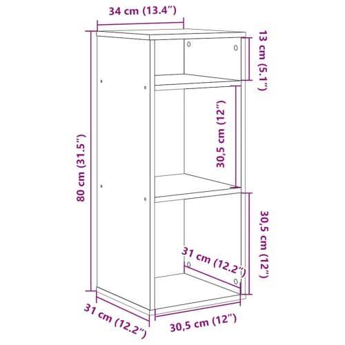 Ormarić za knjige boja hrasta 34x31x80 cm konstruirano drvo - Sivi hrast sonoma 34 x 31 x 80 cm 1 Cijena