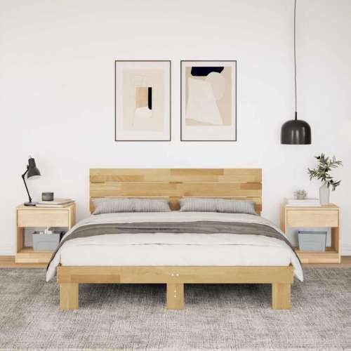 Okvir kreveta uzglavljem bez madraca 150x200 cm puno drvo hrast - 150 x 200 cm Cijena
