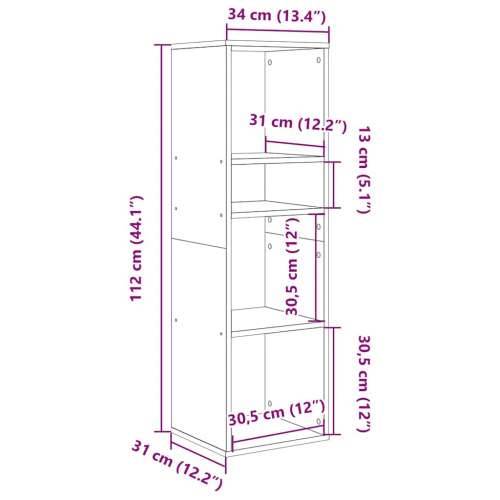 Ormarić za knjige smeđi hrast 34x31x112 cm konstruirano drvo - Smeđi hrast 34 x 31 x 112 cm 1 Cijena