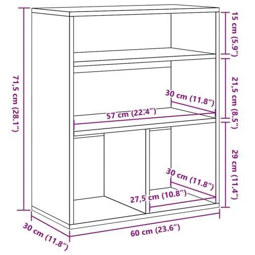Ormarić za knjige crni 60x30x71,5 cm konstruirano drvo - Crna 60 x 30 x 71.5 cm 1 Cijena