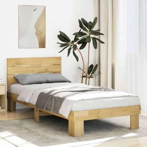 Okvir kreveta uzglavljem bez madraca 75x190 cm puno drvo hrast - 75 x 190 cm Cijena