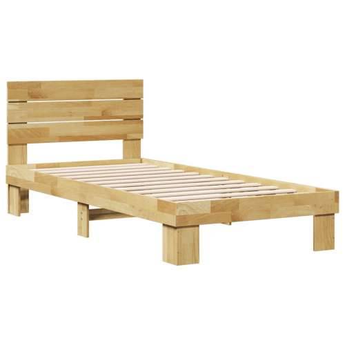 Okvir kreveta uzglavljem bez madraca 75x190 cm puno drvo hrast - 75 x 190 cm Cijena