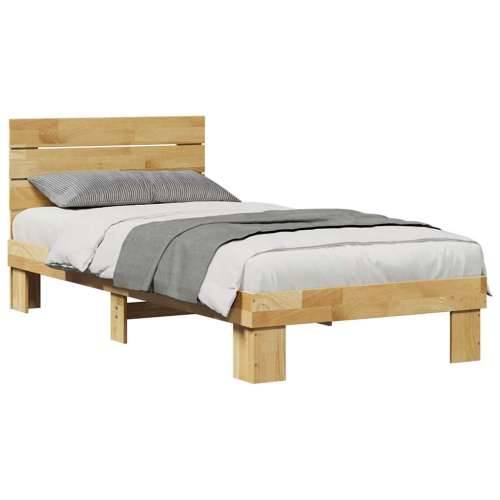 Okvir kreveta uzglavljem bez madraca 75x190 cm puno drvo hrast - 75 x 190 cm Cijena