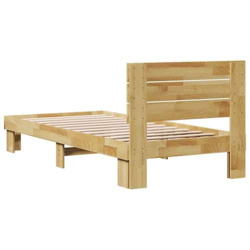 Okvir kreveta uzglavljem bez madraca 75x190 cm puno drvo hrast - 75 x 190 cm Cijena