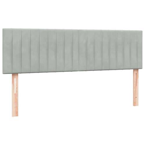 Krevet s oprugama i madracem svjetlosivi 140x220 cm baršunasti - Svjetlosiva 140 x 220 cm Okomite pruge Cijena