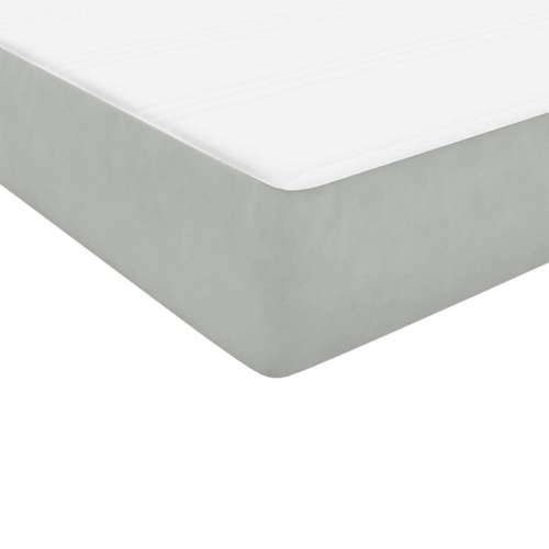 Krevet s oprugama i madracem svjetlosivi 140x220 cm baršunasti - Svjetlosiva 140 x 220 cm Okomite pruge Cijena