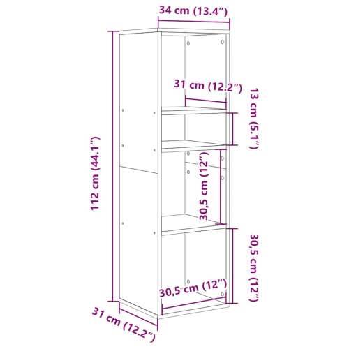 Ormarić za knjige boja betona 34x31x112 cm konstruirano drvo - Beton siva 34 x 31 x 112 cm 1 Cijena