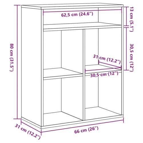 Ormarić za knjige boja drva 66x31x80 cm konstruirano drvo - Staro drvo 66 x 31 x 80 cm 1 Cijena