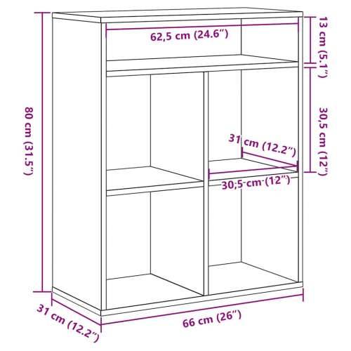 Ormarić za knjige boja hrasta 66x31x112 cm konstruirano drvo - sonoma hrast 66 x 31 x 112 cm 1 Cijena