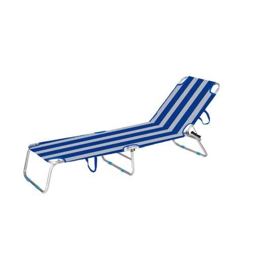 Pludmales guļamkrēsls Marbueno Aluminij Crte Plava Bijela 187 x 24 x 58 cm Cijena