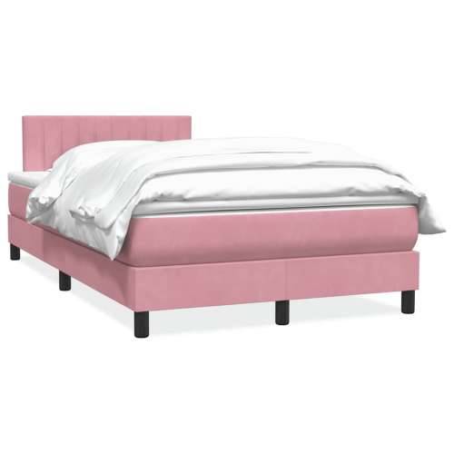Box Spring krevet s madracem ružičasti 120x220 cm samt - Ružičasta 120 x 220 cm Okomite pruge Cijena