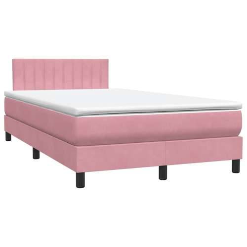 Box Spring krevet s madracem ružičasti 120x220 cm samt - Ružičasta 120 x 220 cm Okomite pruge Cijena