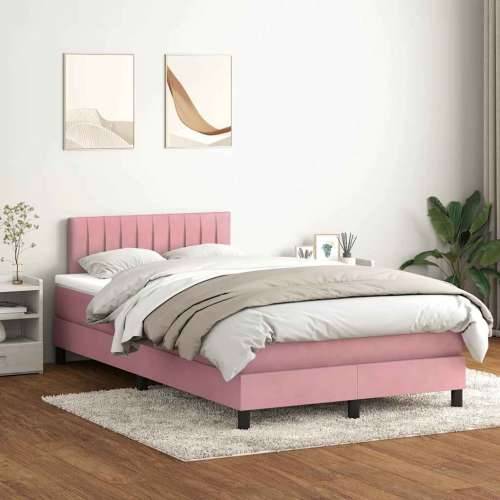 Box Spring krevet s madracem ružičasti 120x220 cm samt - Ružičasta 120 x 220 cm Okomite pruge Cijena