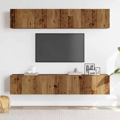 4-dijelni zidni set TV ormarić konstruirano drvo - Staro drvo 4 80 cm Cijena